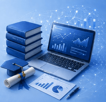Students working on thesis and dissertation